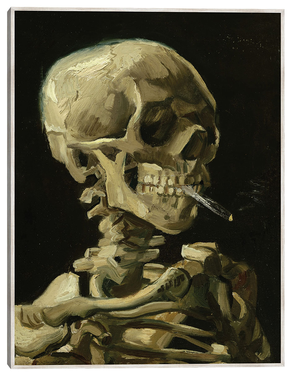Cuadro decorativo Cabeza De Esqueleto Con Un Cigarrillo Encendido técnica mixta Formas Cuadro decorativo Cabeza De Esqueleto Con Un Cigarrillo Encendido técnica mixta Formas