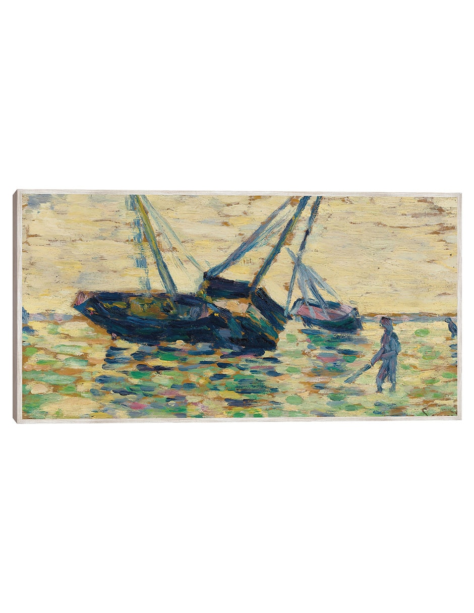 Cuadro decorativo Tres Barcos Y Un Marinero (Estudio Para El Varamiento En Grandcamp) (1885) técnica mixta Navegación Cuadro decorativo Tres Barcos Y Un Marinero (Estudio Para El Varamiento En Grandcamp) (1885) técnica mixta Navegación