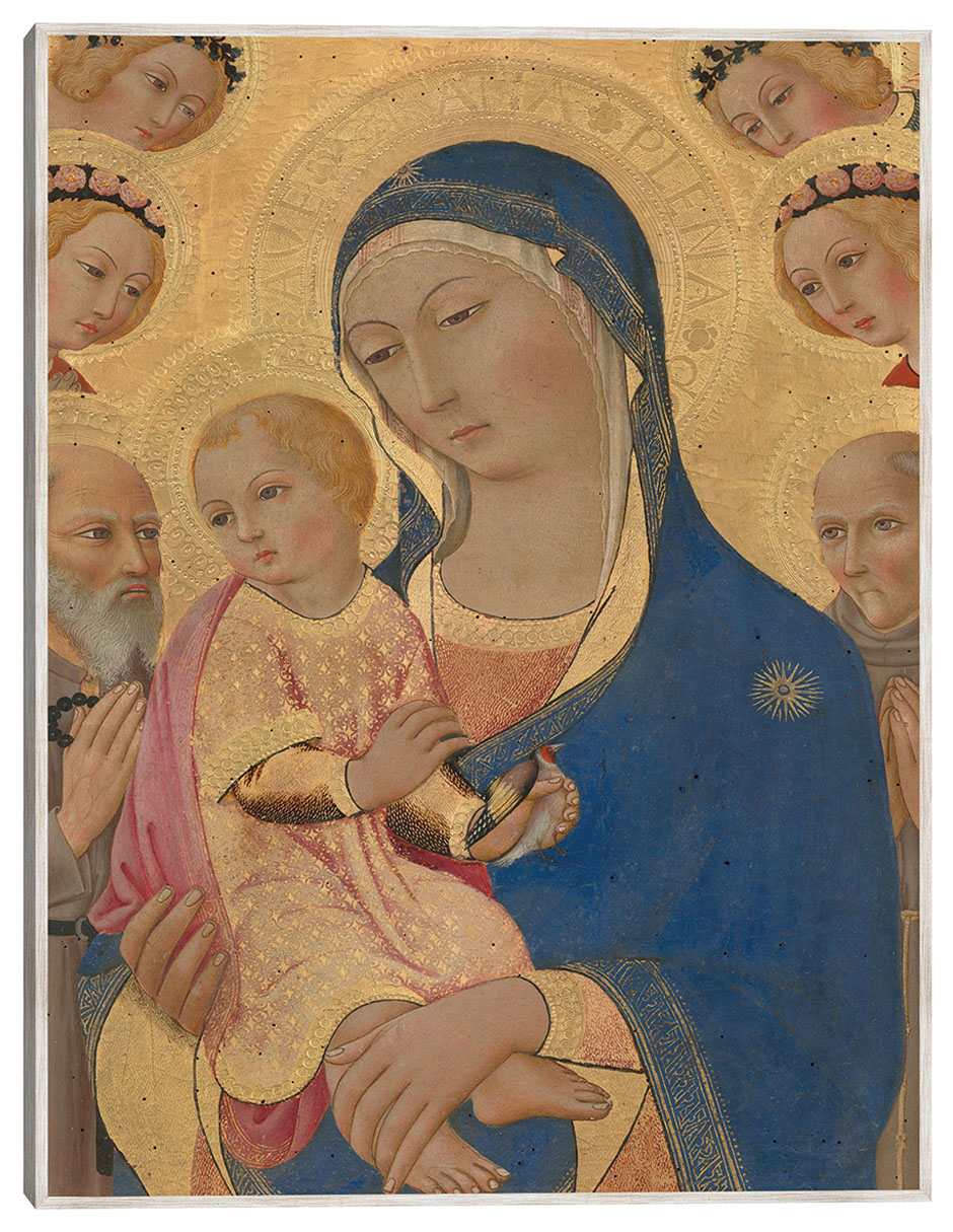 Cuadro decorativo La Virgen Y El Niño Con San Jerónimo, San Bernardino Y Ángeles, C. 1460/1470 técnica mixta Vírgenes