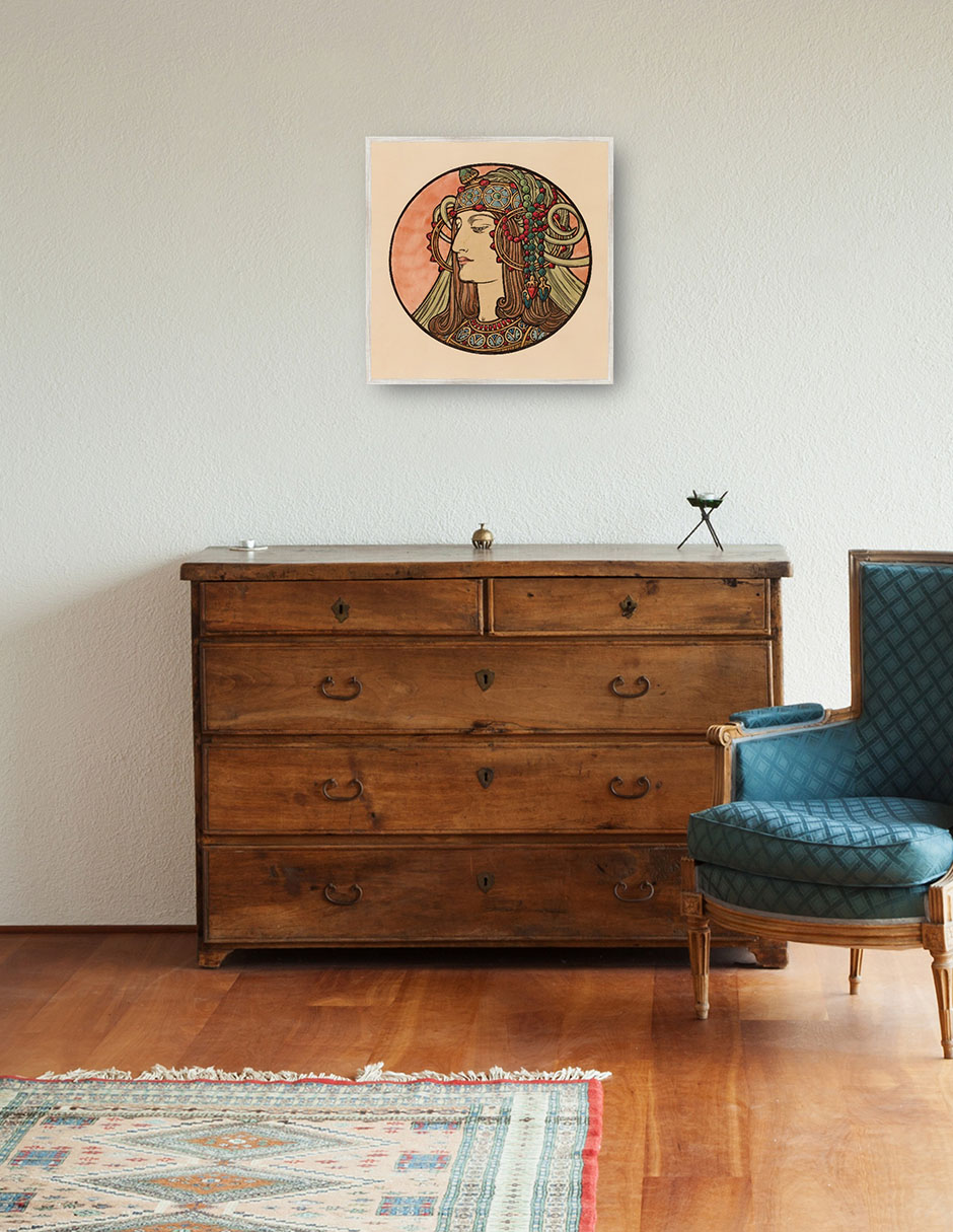 Cuadro decorativo Vidriera Para La Fachada De La Boutique Fouquet IV técnica mixta Gente 4