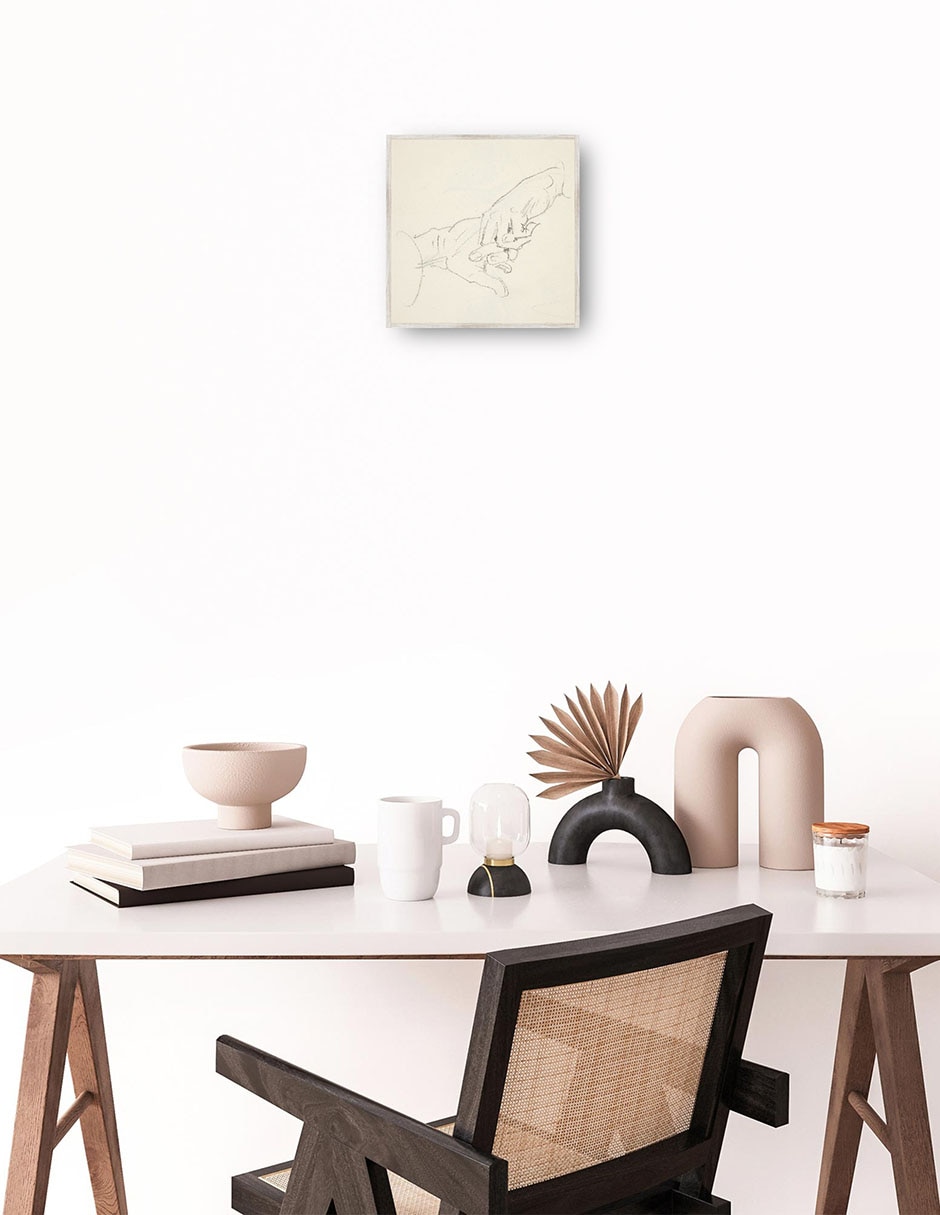 Cuadro decorativo Estudio De Manos técnica mixta Bocetos 4