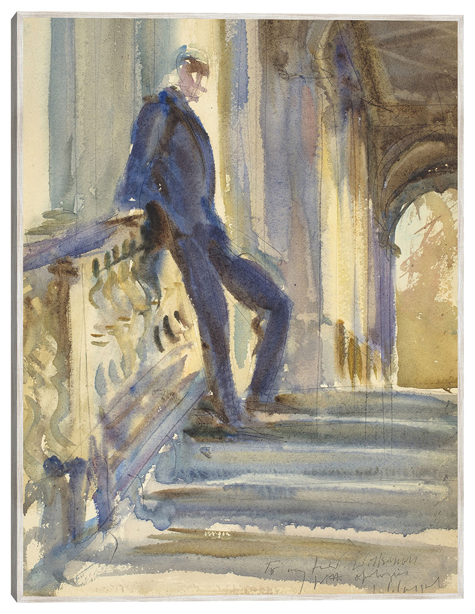 Cuadro decorativo Sir Neville Wilkinson En Las Escaleras Del Puente Palladiano En Wilton House (1904-1905) técnica mixta Gente