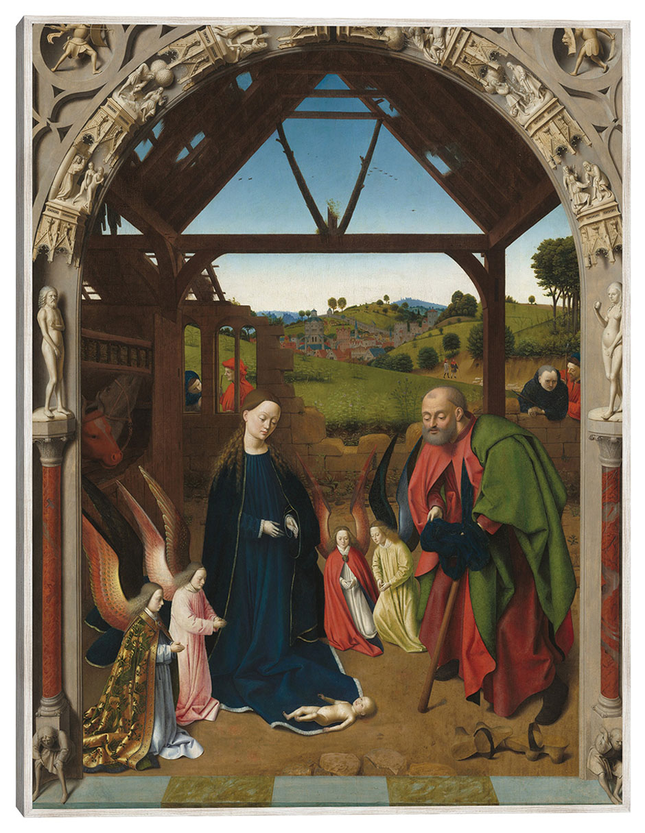 Cuadro decorativo La Natividad, C. 1450 técnica mixta Figuras Celestiales