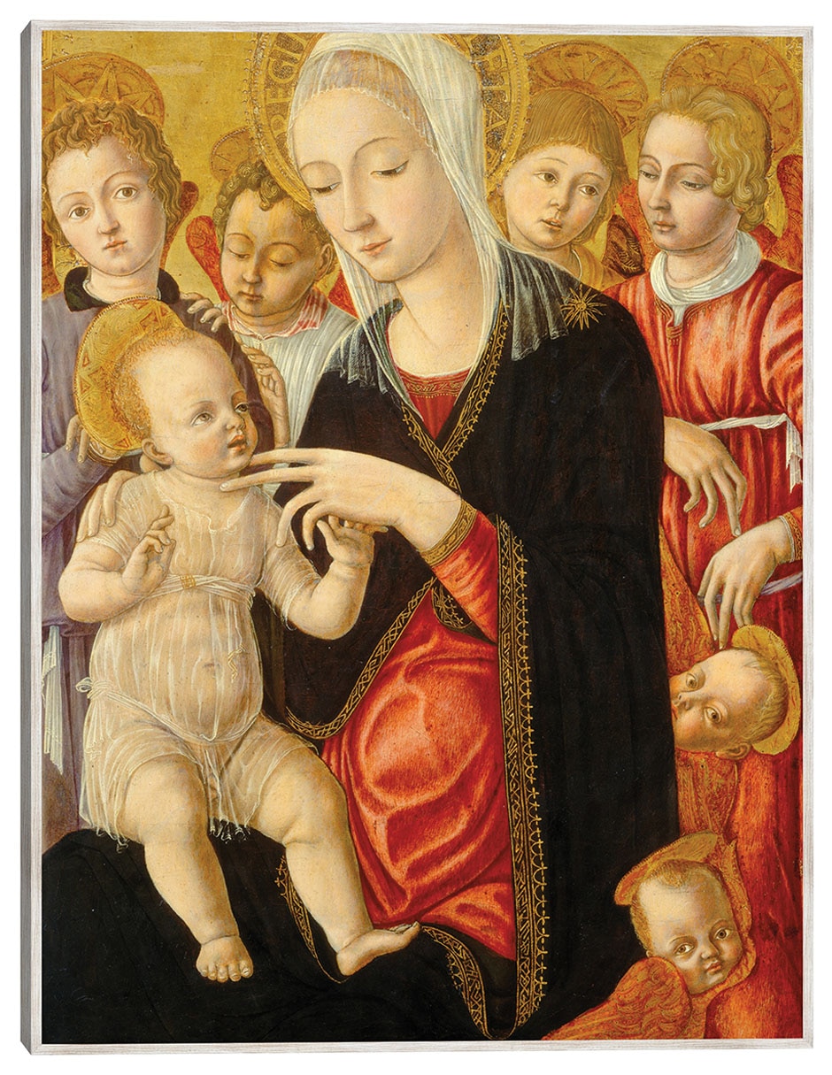 Cuadro decorativo Virgen Y El Niño Con Ángeles Y Querubines, C. 1460/1465 técnica mixta Vírgenes