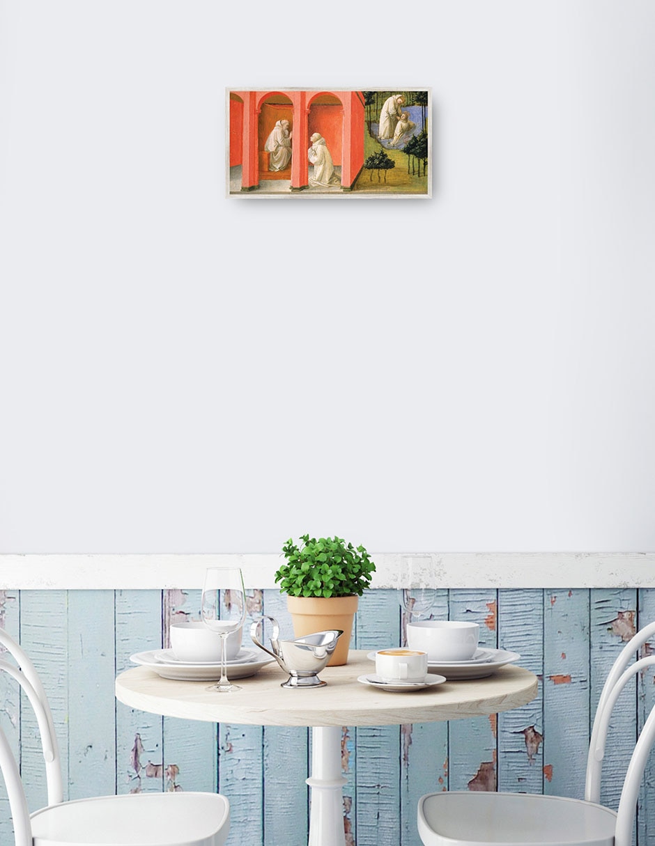 Cuadro decorativo San Benito Ordena A San Mauro Rescatar A San Plácido técnica mixta Figuras Celestiales 4