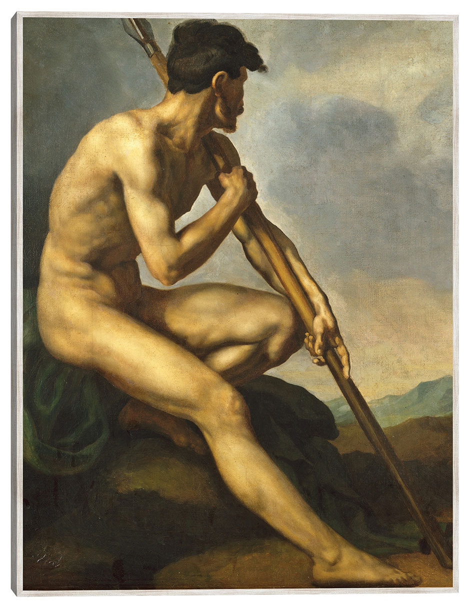 Cuadro decorativo Guerrero Desnudo Con Lanza C. 1816 técnica mixta Gente