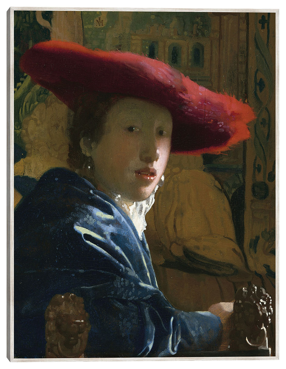 Cuadro decorativo La Chica Del Sombrero Rojo (C. 1665-1666) técnica mixta Gente