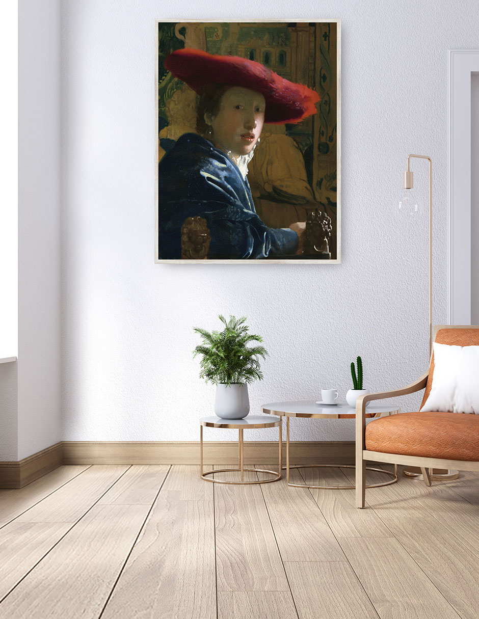 Cuadro decorativo La Chica Del Sombrero Rojo (C. 1665-1666) técnica mixta Gente 4