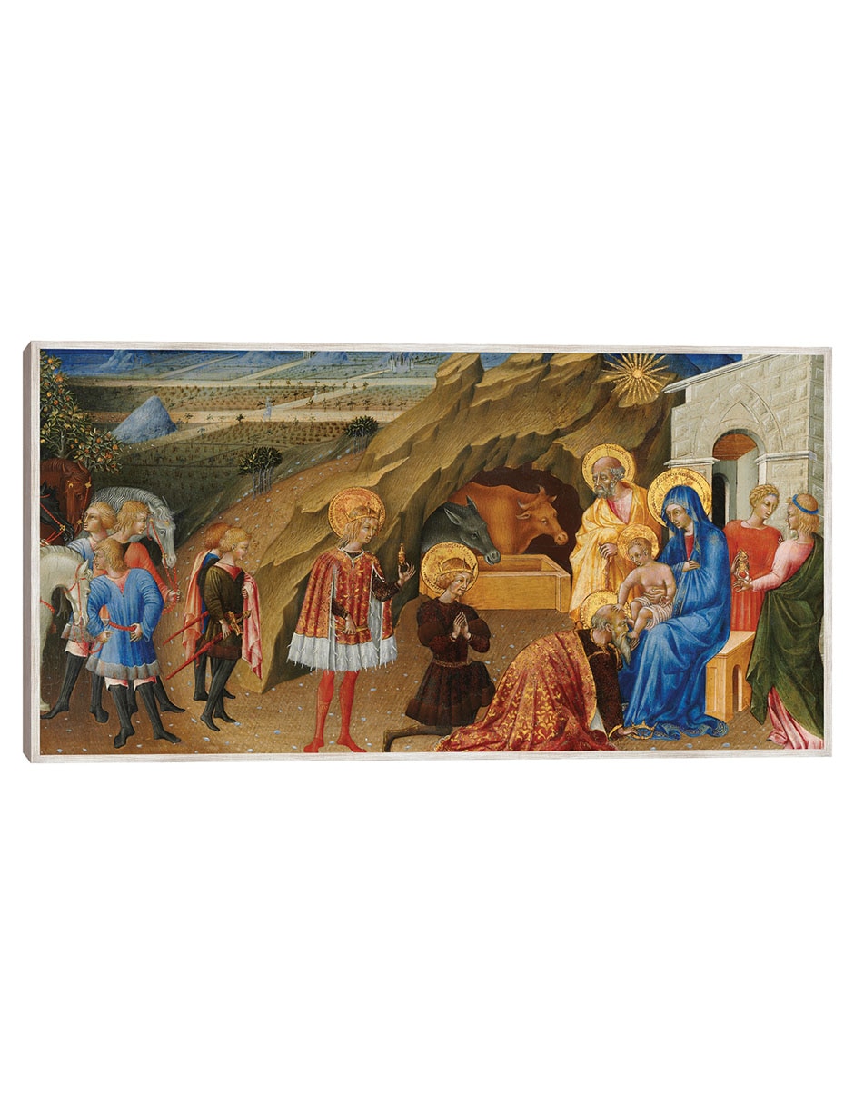 Cuadro decorativo La Adoración De Los Magos C. 1450 técnica mixta Pesebre