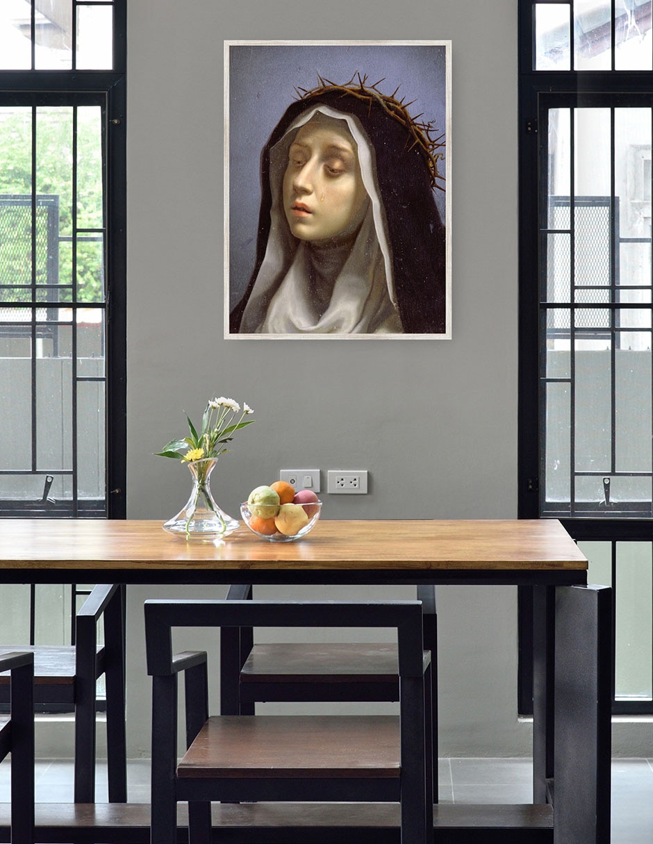 Cuadro decorativo Santa Catalina De Siena técnica mixta Vírgenes 4
