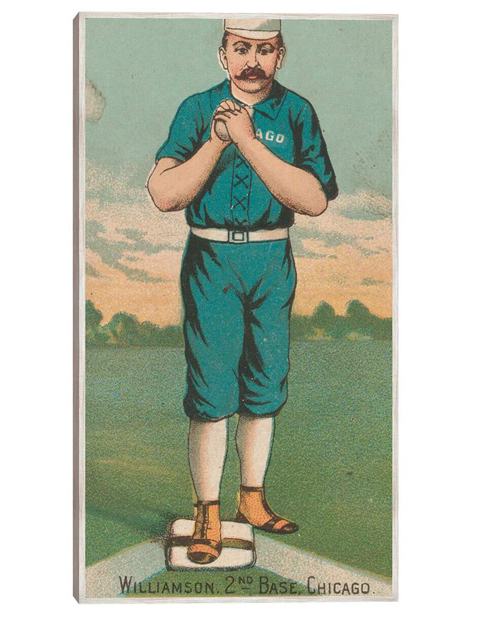 Cuadro decorativo Ned Williamson, Medias Blancas de Chicago, Retrato de Tarjeta de Béisbol técnica mixta Deportes