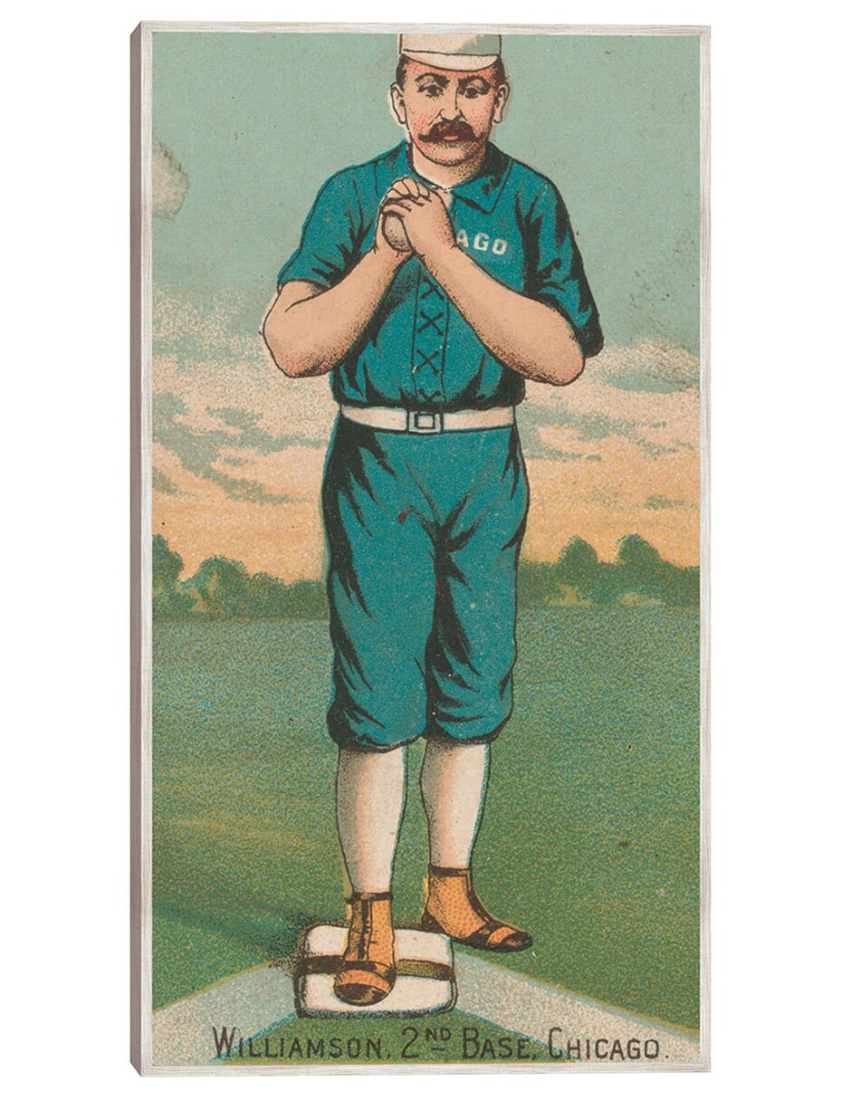 Cuadro decorativo Ned Williamson, Medias Blancas de Chicago, Retrato de Tarjeta de Béisbol técnica mixta Deportes