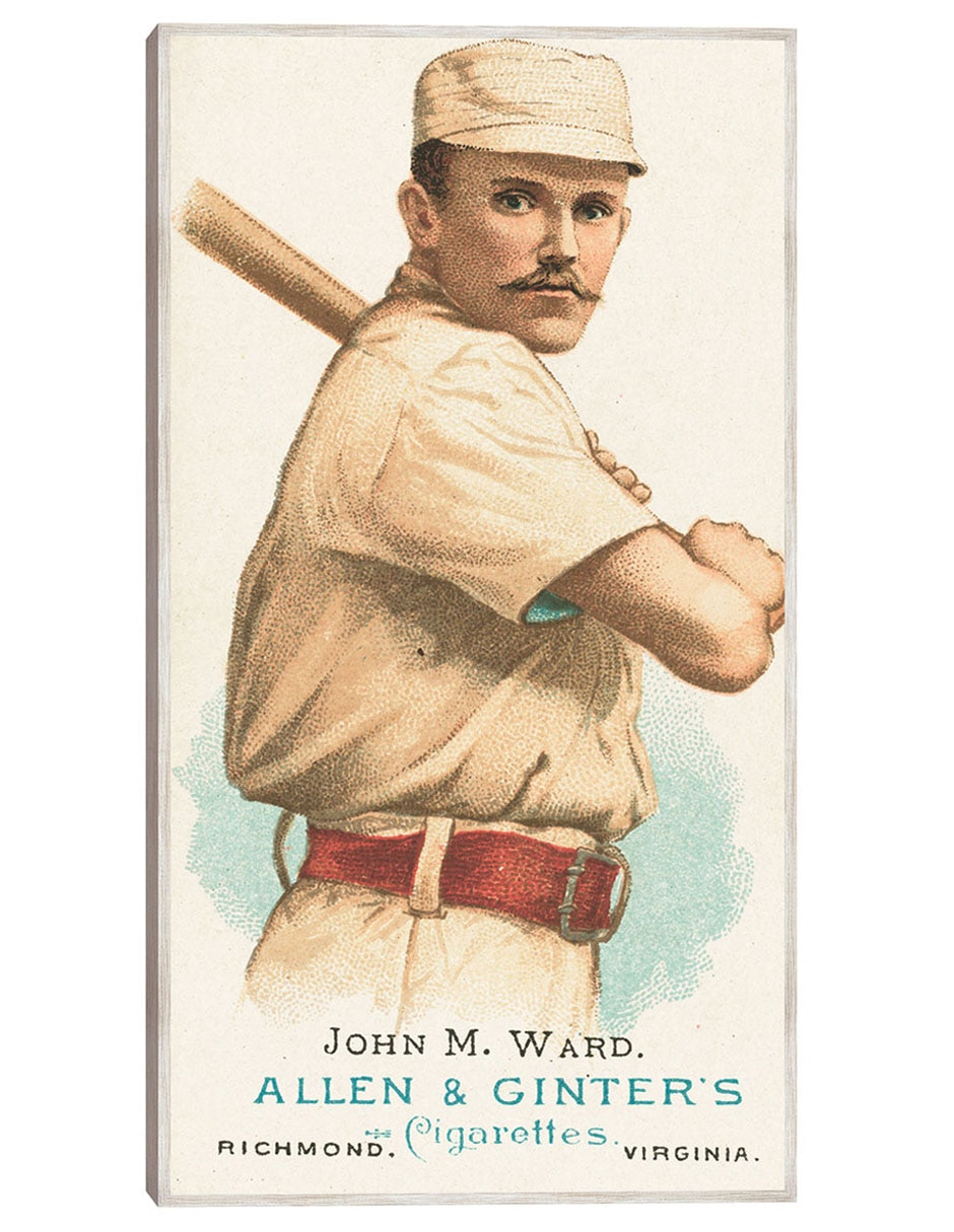 Cuadro decorativo John M. Ward, Gigantes de Nueva York, Retrato de Tarjeta de Béisbol técnica mixta Deportes
