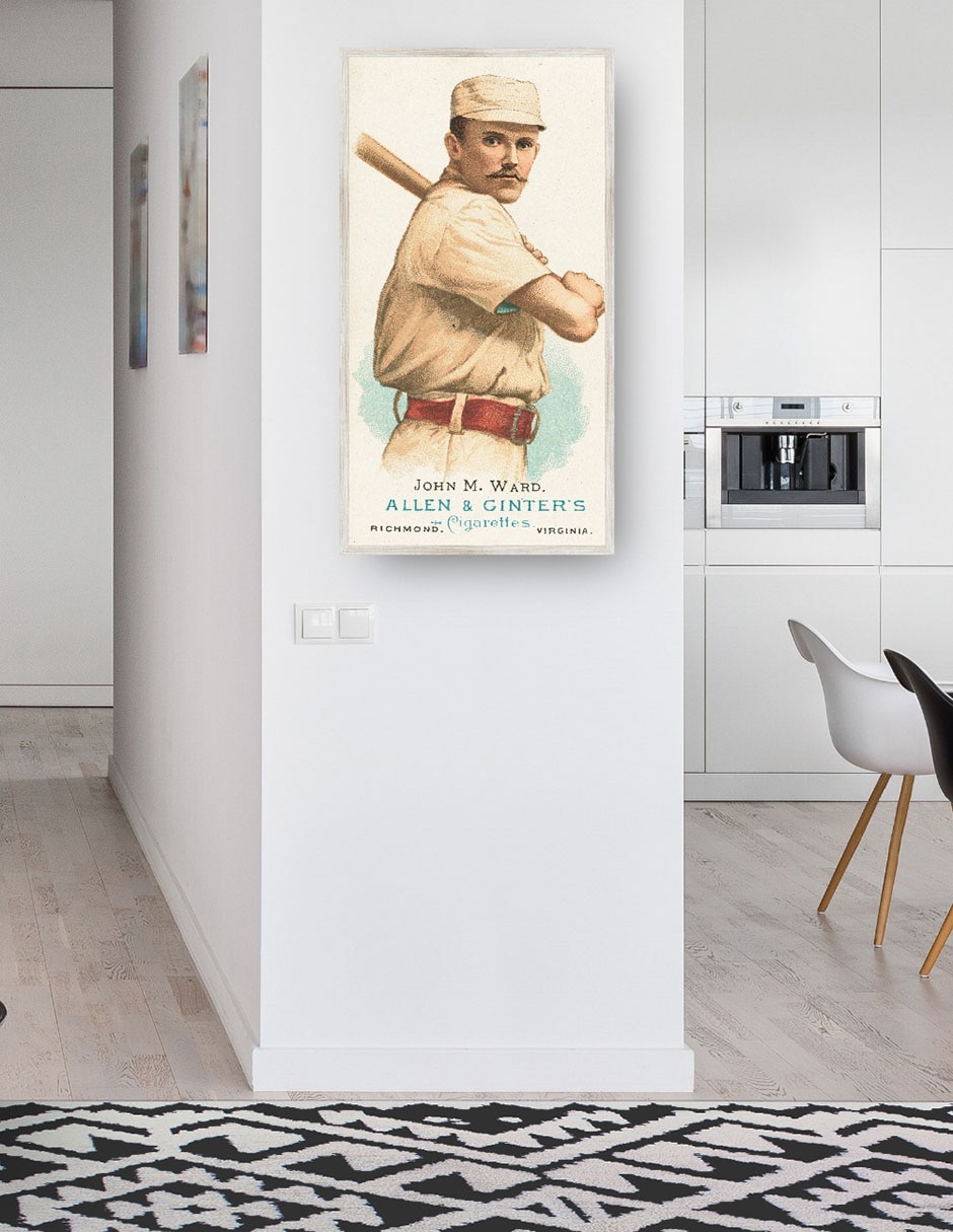 Cuadro decorativo John M. Ward, Gigantes de Nueva York, Retrato de Tarjeta de Béisbol técnica mixta Deportes 4