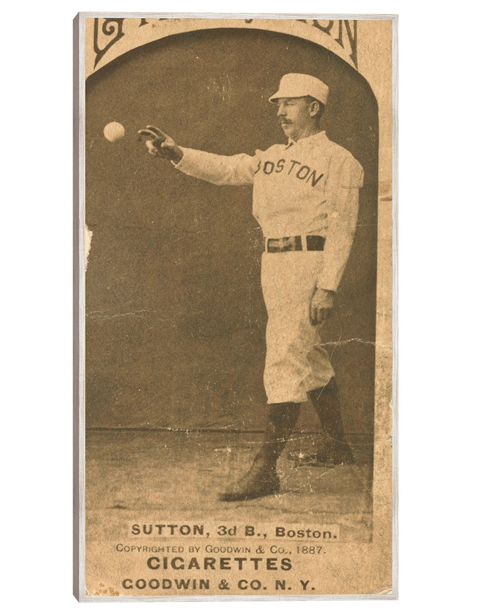 Cuadro decorativo Ezra Sutton, Boston Beaneaters, Retrato de Tarjeta de Béisbol técnica mixta Deportes