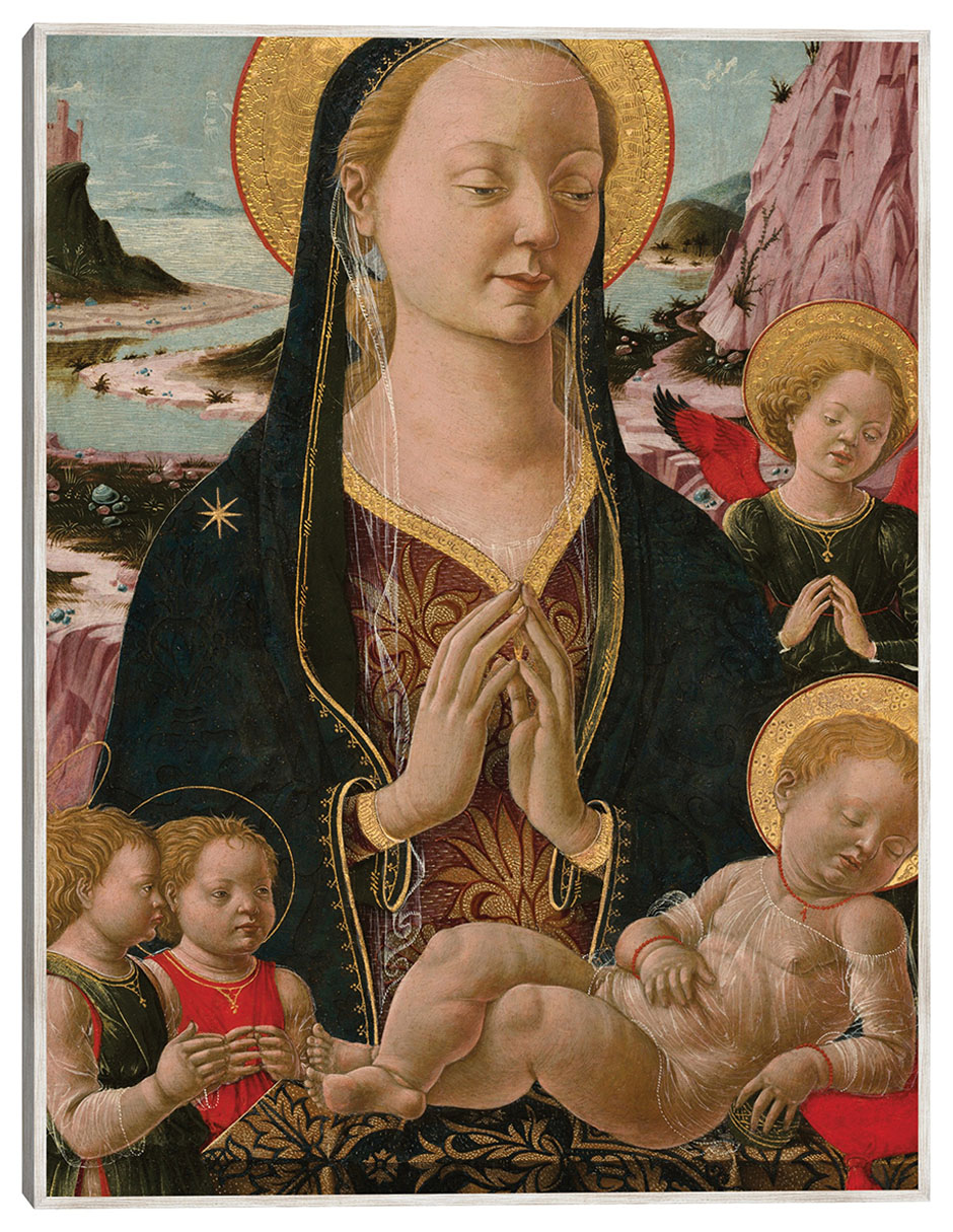 Cuadro decorativo Virgen Y El Niño Con Ángeles técnica mixta Vírgenes Cuadro decorativo Virgen Y El Niño Con Ángeles técnica mixta Vírgenes