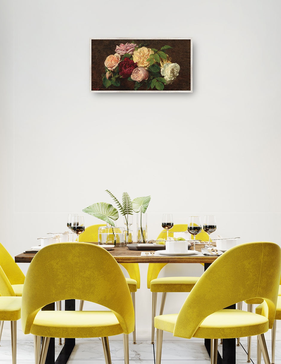 Cuadro decorativo Rosas De Niza Sobre Una Mesa, 1882 técnica mixta Arreglo Floral 4