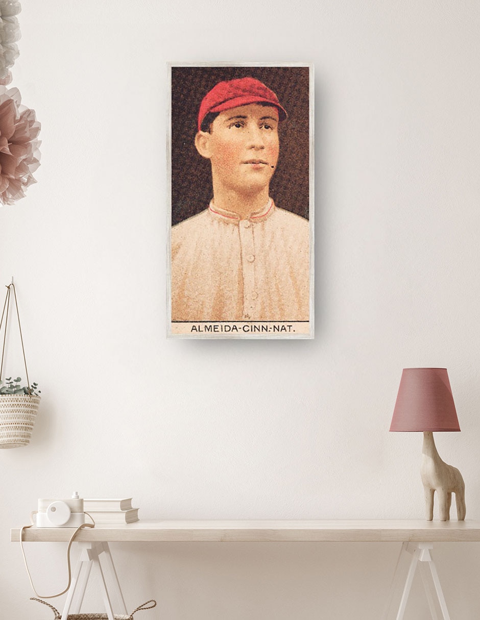 Cuadro decorativo Rafael Almeida, Rojos de Cincinnati, Retrato de Tarjeta de Béisbol técnica mixta Deportes 4