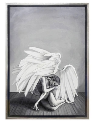 Pintura Broken Wings técnica acrílico Ángeles