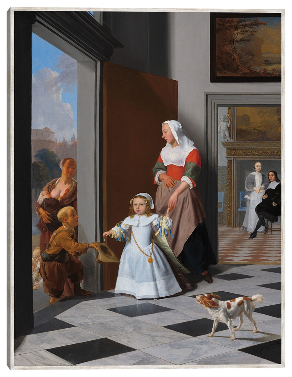 Cuadro decorativo Una Enfermera y Un Niño En Un Vestíbulo Elegante técnica mixta Familia Cuadro decorativo Una Enfermera y Un Niño En Un Vestíbulo Elegante técnica mixta Familia