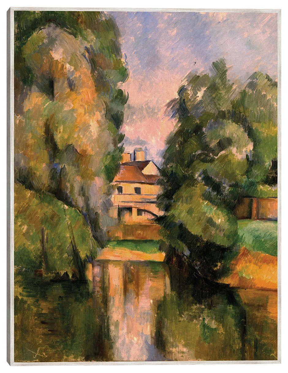 Cuadro decorativo Casa de Campo Junto A Un Río técnica mixta Campos Cuadro decorativo Casa de Campo Junto A Un Río técnica mixta Campos