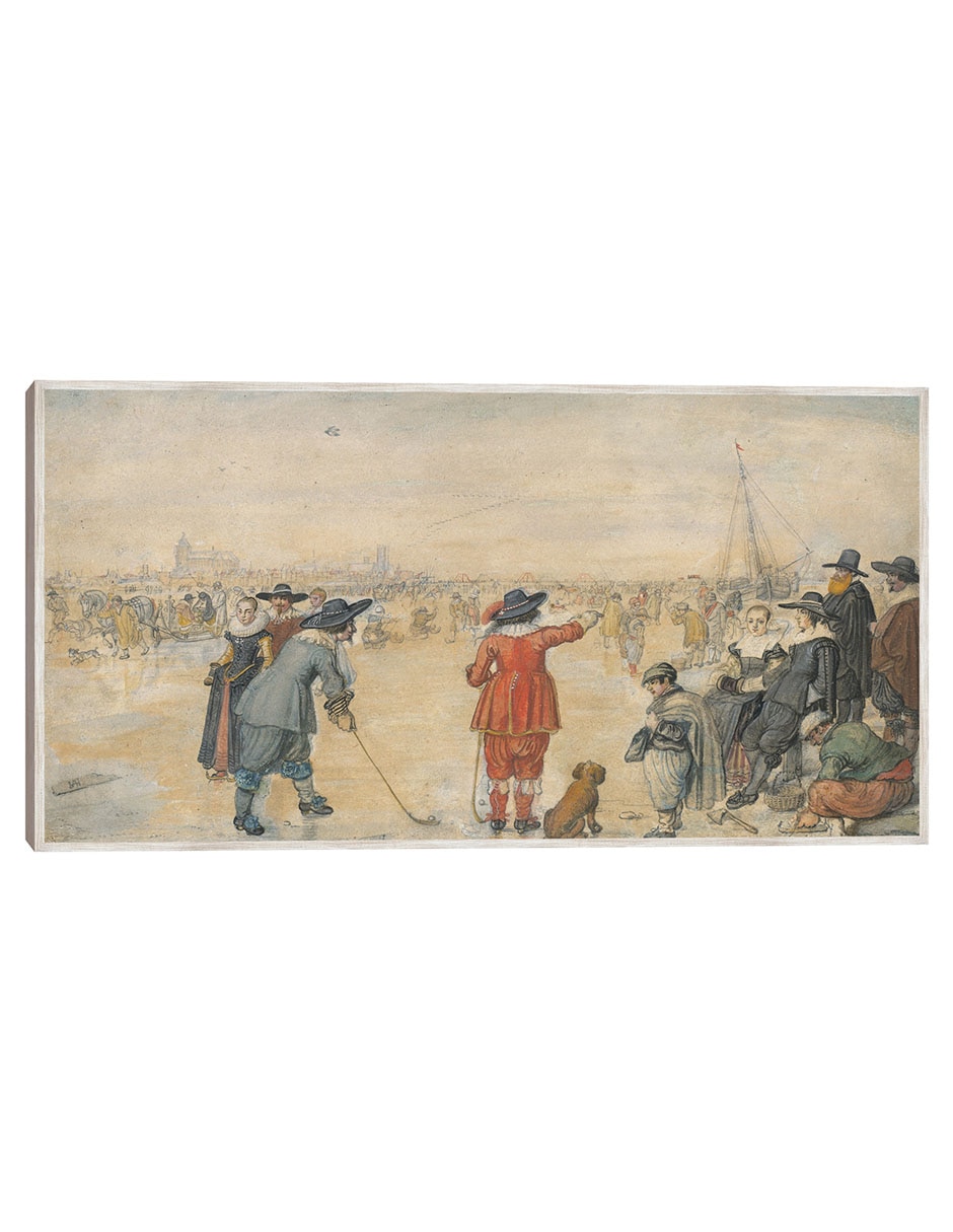 Cuadro decorativo Juegos de Invierno En El Río Helado Ijssel técnica mixta Gente