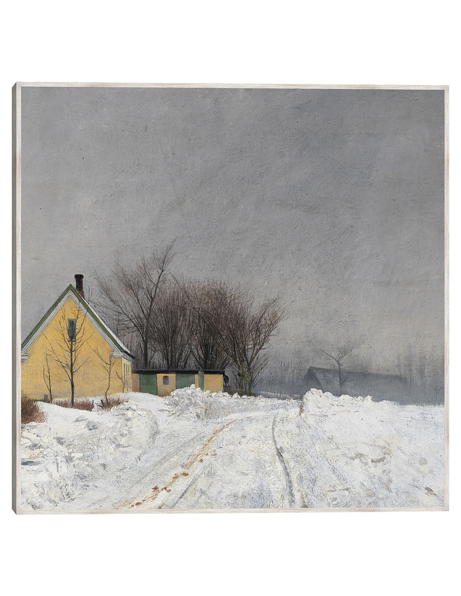 Cuadro decorativo Día de Invierno Brumoso. A La Izquierda Una Casa Amarilla. Nieve Profunda. (1910) técnica mixta Inspiración