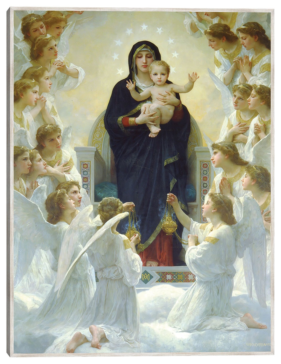 Cuadro decorativo La Virgen Con Los Ángeles (1900) técnica mixta Vírgenes Cuadro decorativo La Virgen Con Los Ángeles (1900) técnica mixta Vírgenes