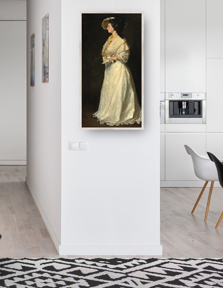 Cuadro decorativo Mujer Joven En Blanco técnica mixta Retratos 4