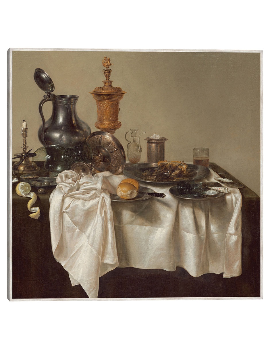 Cuadro decorativo Pieza de Banquete Con Pastel de Carne Picada, 1635 técnica mixta Cómida