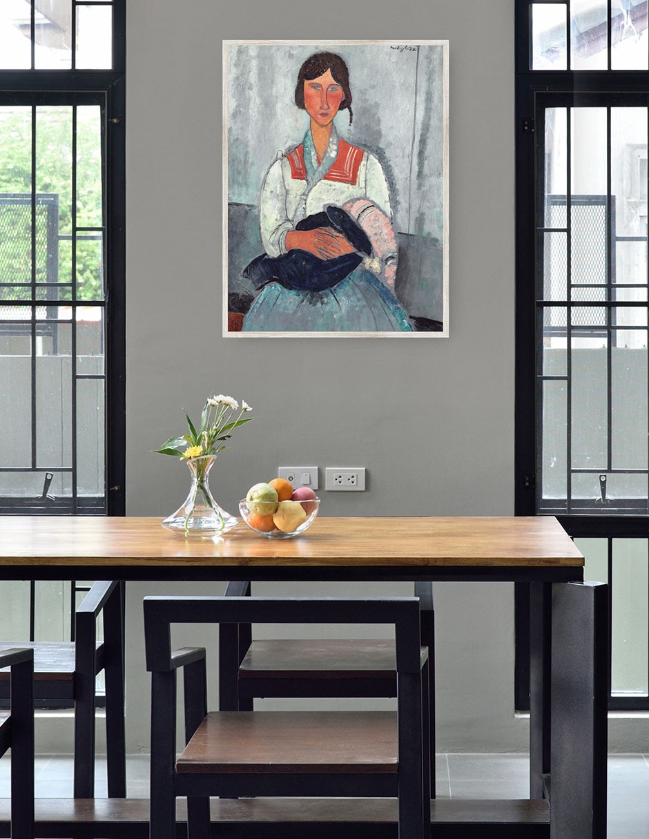 Cuadro decorativo Mujer Gitana Con Bebé técnica mixta Familia 4