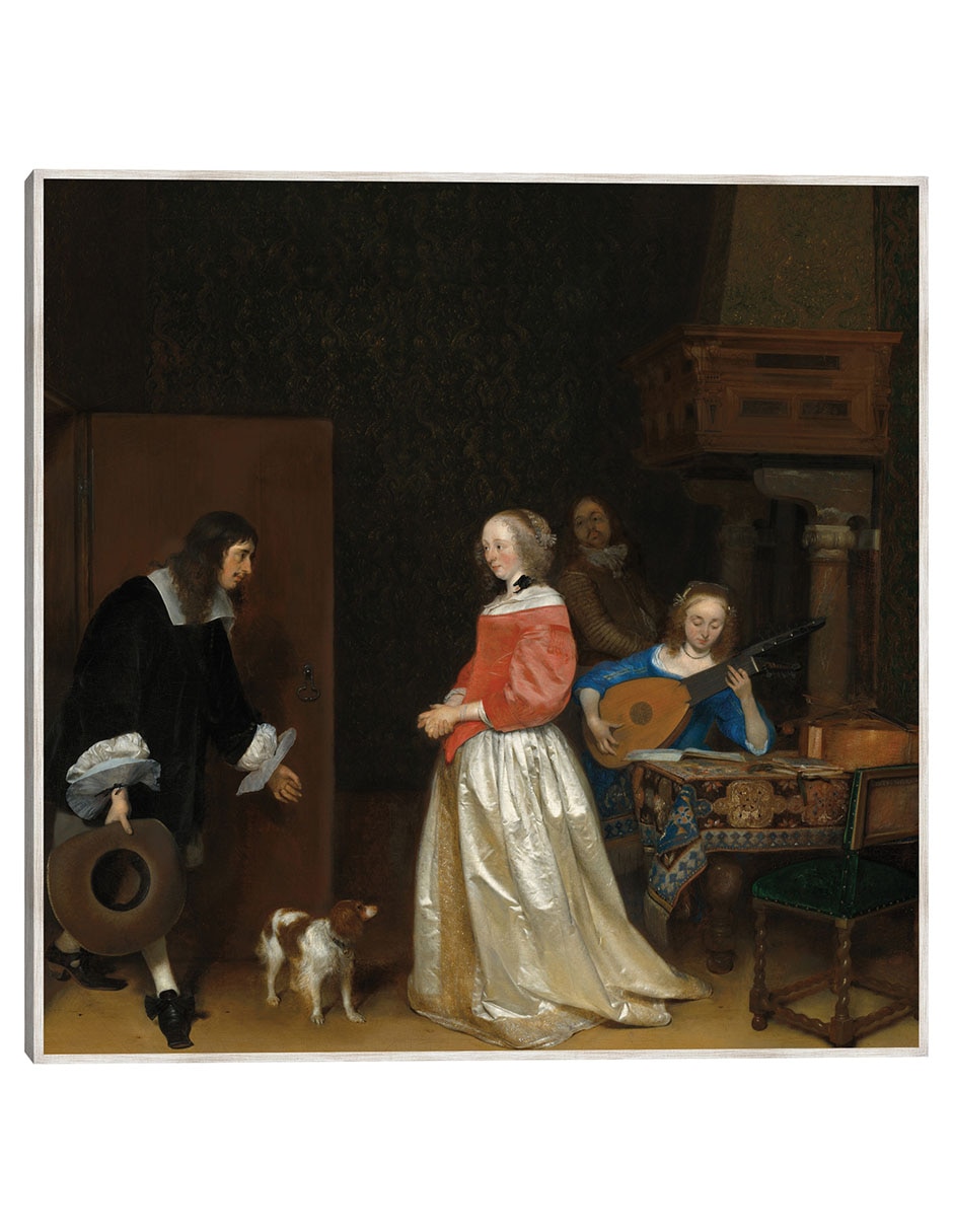 Cuadro decorativo La Visita Del Pretendiente, C. 1658 técnica mixta Música Cuadro decorativo La Visita Del Pretendiente, C. 1658 técnica mixta Música