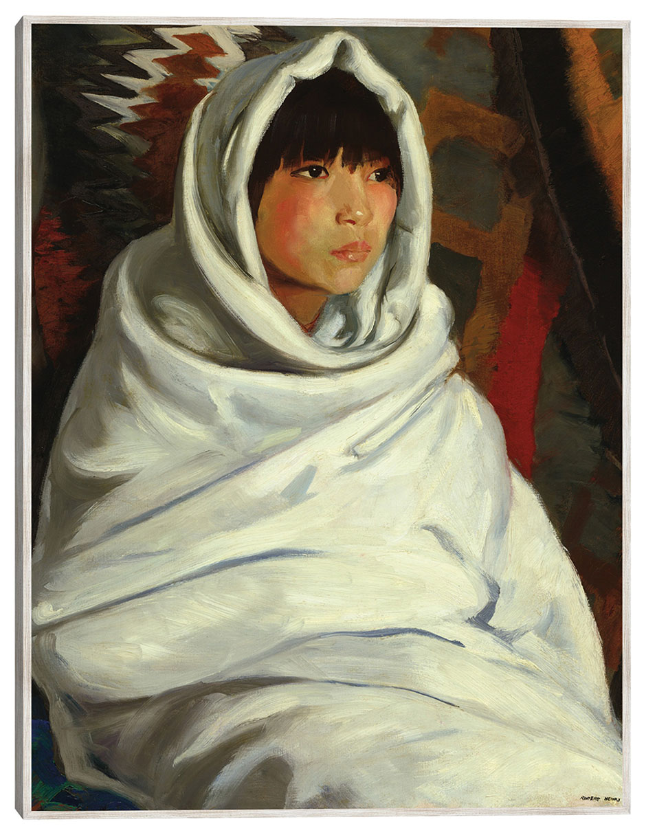 Cuadro decorativo Niña India En Manta Blanca técnica mixta Retratos Cuadro decorativo Niña India En Manta Blanca técnica mixta Retratos