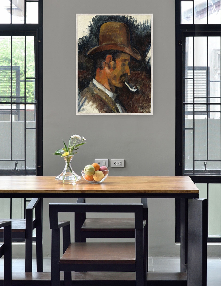 Cuadro decorativo Hombre Con Pipa (1892-1896) técnica mixta Retratos 4