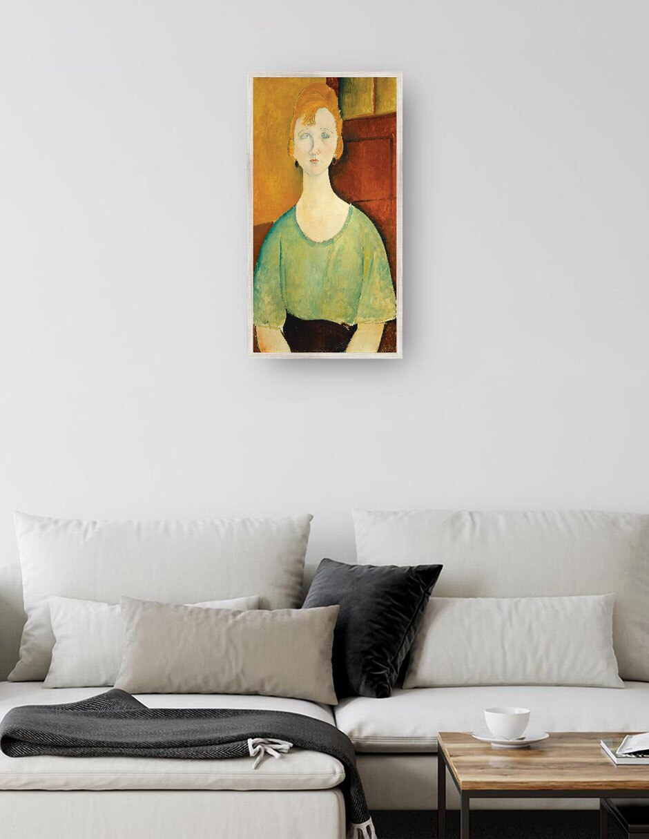 Cuadro decorativo Chica Con Una Blusa Verde técnica mixta Retratos 4