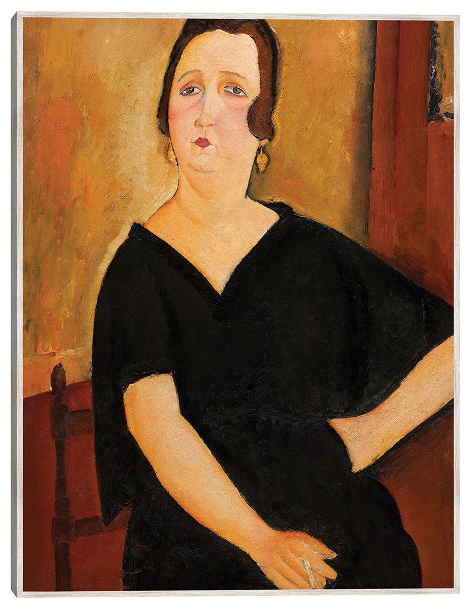 Cuadro decorativo Mujer Con Cigarrillo (1918) técnica mixta Retratos Cuadro decorativo Mujer Con Cigarrillo (1918) técnica mixta Retratos