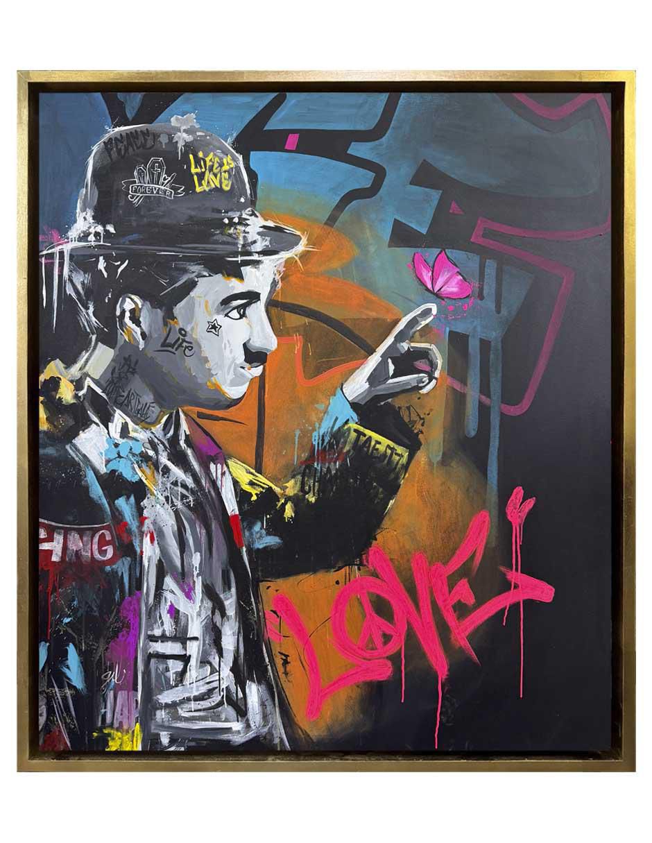Pintura Chaplin técnica mixta 1
