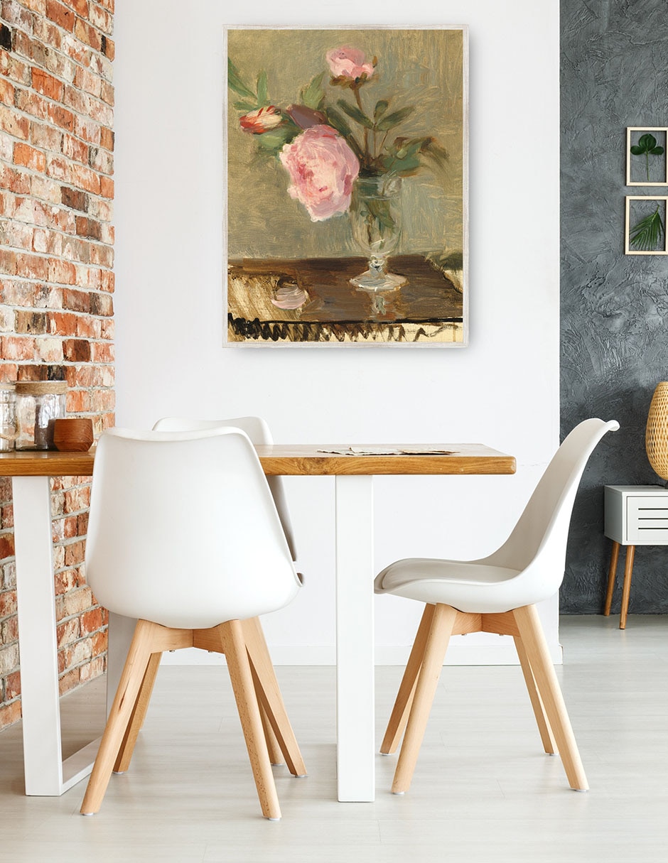 Cuadro decorativo Peonías técnica mixta Floreros 4