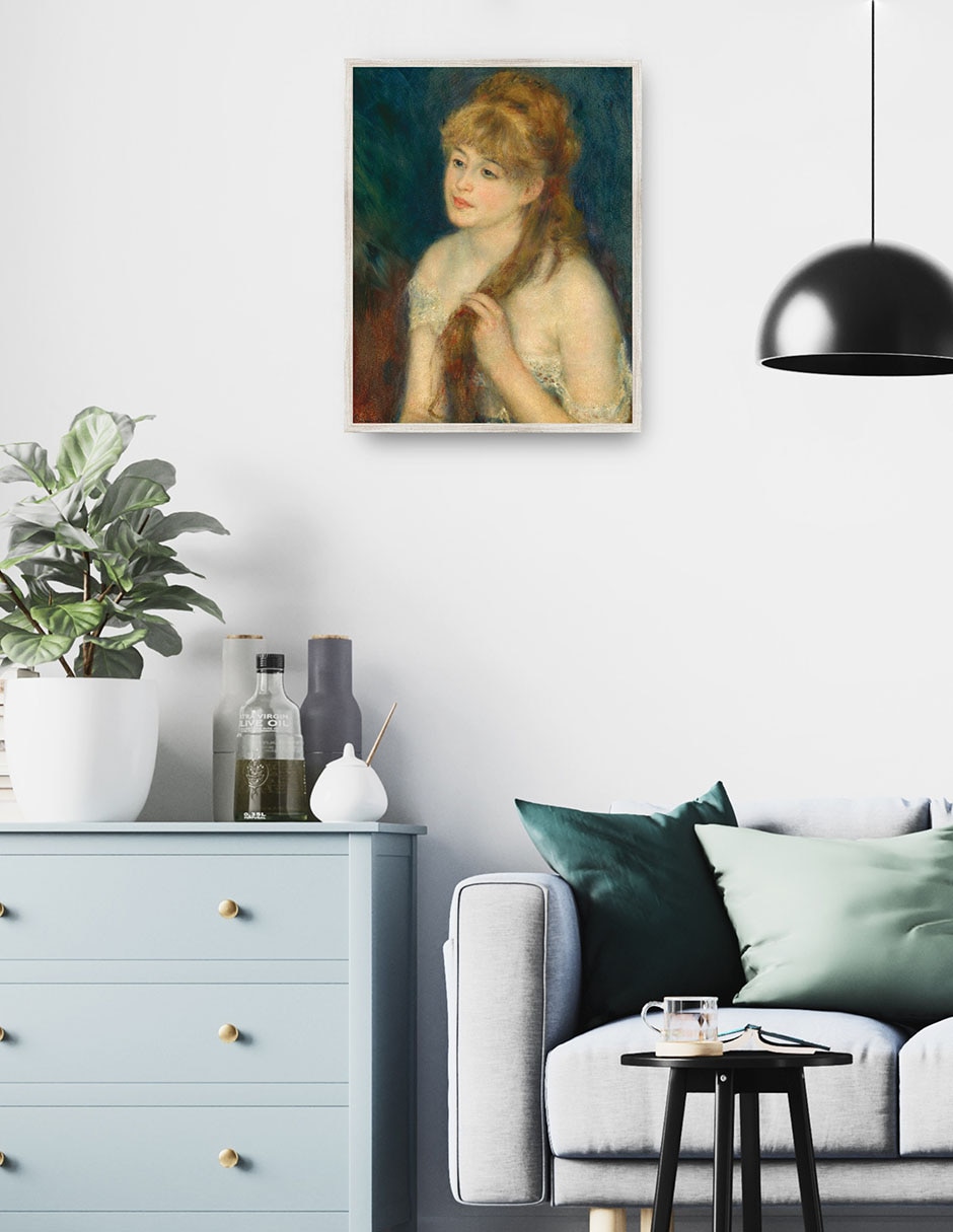 Cuadro decorativo Mujer Joven Trenzando Su Cabello técnica mixta Retratos 4