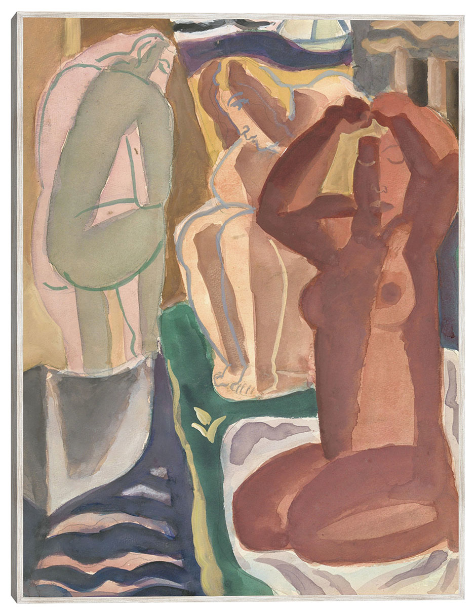 Cuadro decorativo Dos Mujeres Bañándose (1929) técnica mixta Bocetos Cuadro decorativo Dos Mujeres Bañándose (1929) técnica mixta Bocetos