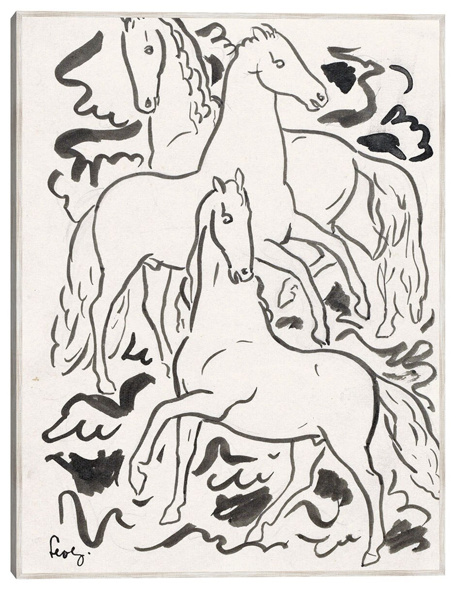 Cuadro decorativo Tres Caballos (1925) técnica mixta Bocetos