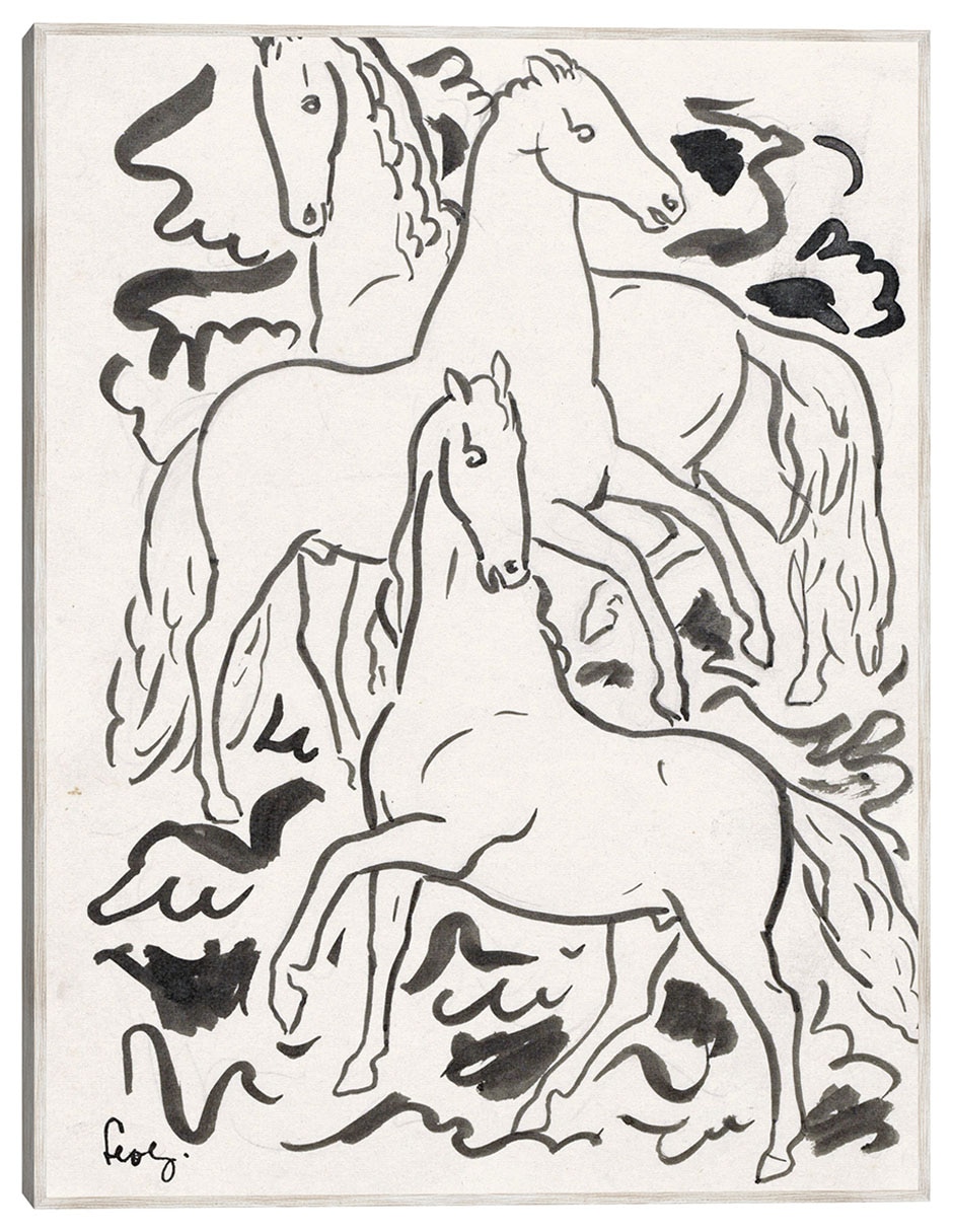 Cuadro decorativo Tres Caballos (1925) técnica mixta Bocetos Cuadro decorativo Tres Caballos (1925) técnica mixta Bocetos