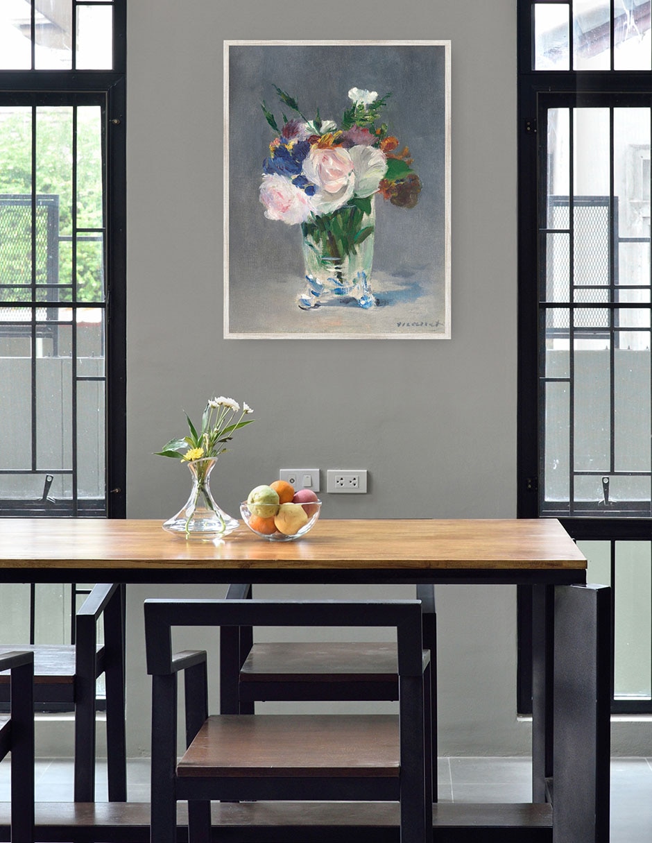 Cuadro decorativo Flores En Un Jarrón De Cristal técnica mixta Floreros 4