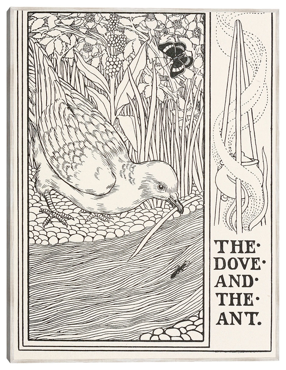 Cuadro decorativo La Paloma y La Hormiga (1900) técnica mixta Bocetos Cuadro decorativo La Paloma y La Hormiga (1900) técnica mixta Bocetos