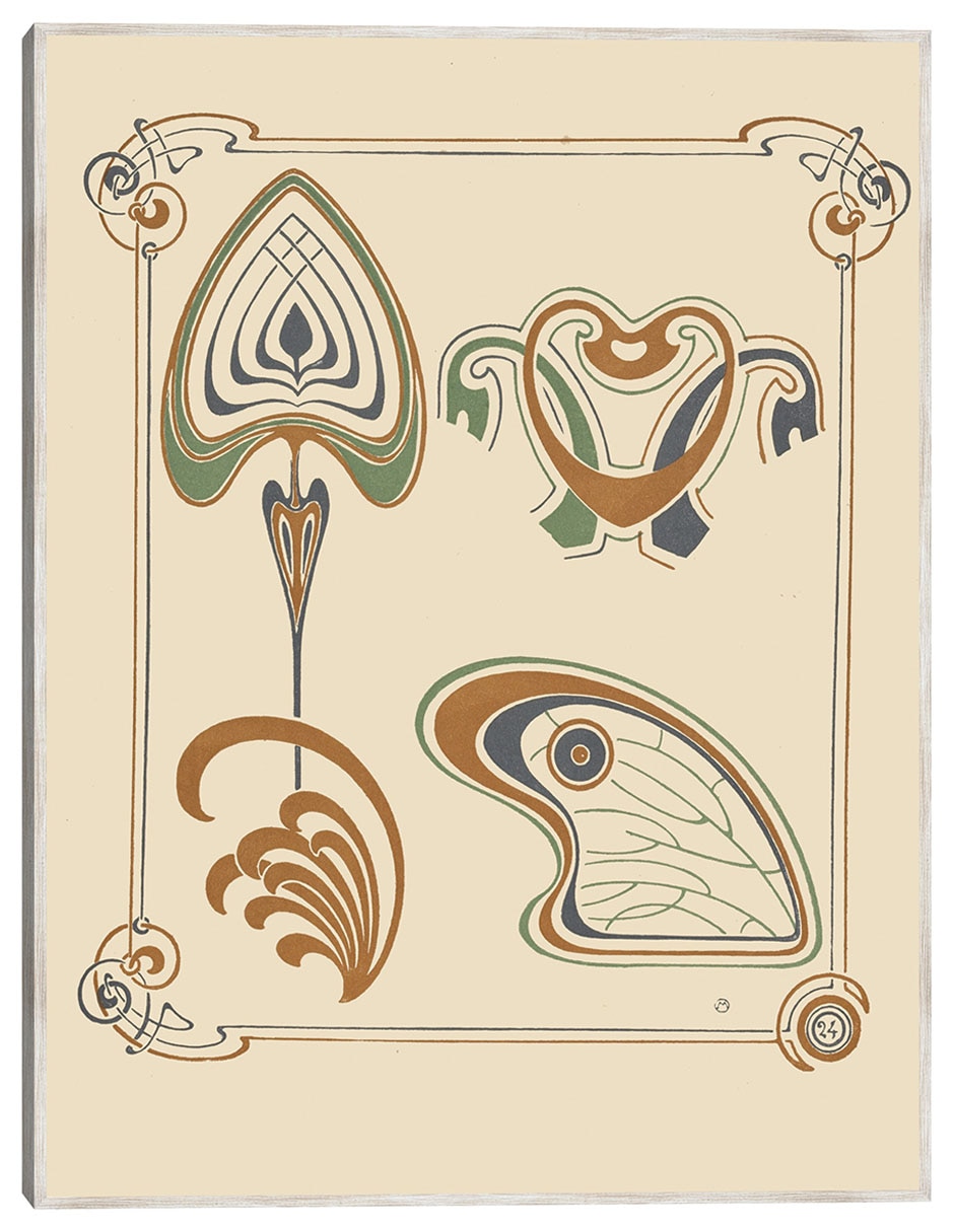 Cuadro decorativo Diseño Abstracto Basado En Alas y Formas De Hojas. (1900) técnica mixta Publicidad Cuadro decorativo Diseño Abstracto Basado En Alas y Formas De Hojas. (1900) técnica mixta Publicidad