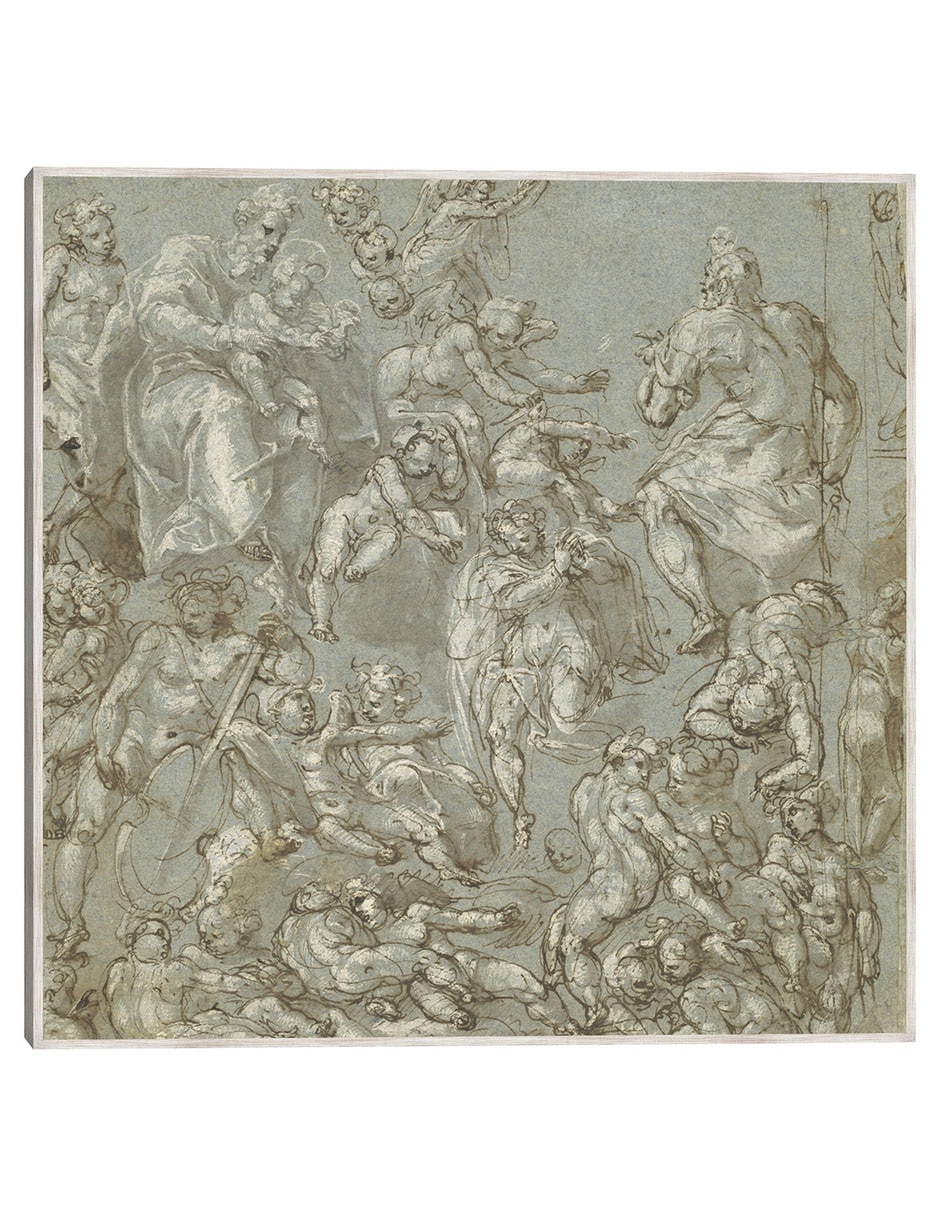 Cuadro decorativo San José y El Niño Jesús Con Ángeles y Amorcillos (1590-1600) técnica mixta Figuras Celestiales Cuadro decorativo San José y El Niño Jesús Con Ángeles y Amorcillos (1590-1600) técnica mixta Figuras Celestiales