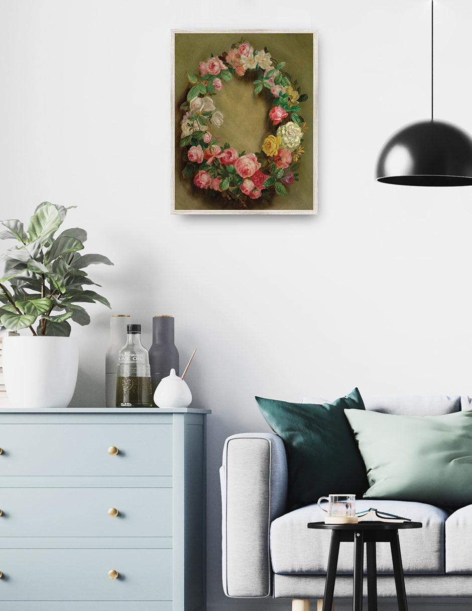 Cuadro decorativo Couronne De Roses (Hacia 1858) técnica mixta Arreglo Floral 4