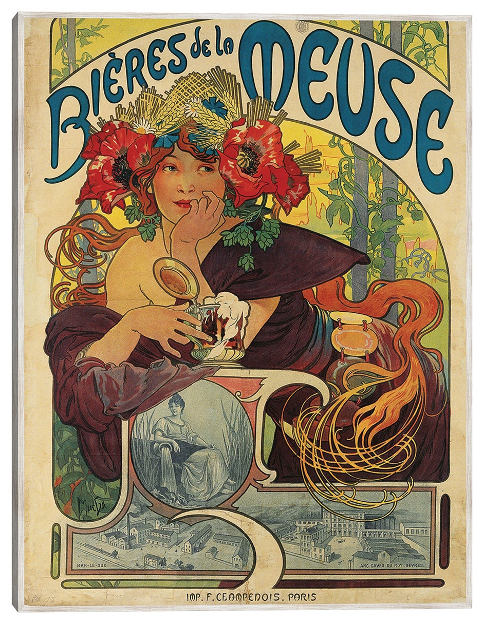 Cuadro decorativo Cervezas De La Meuse (1897) técnica mixta Publicidad Cuadro decorativo Cervezas De La Meuse (1897) técnica mixta Publicidad