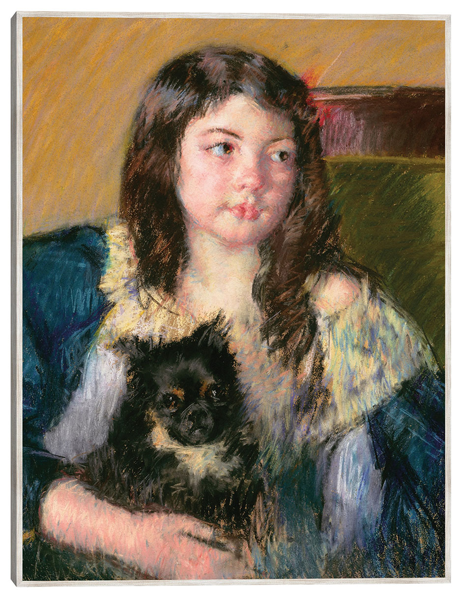 Cuadro decorativo Françoise, Sosteniendo Un Perrito, Mirando Hacia La Derecha (1909) técnica mixta Retratos
