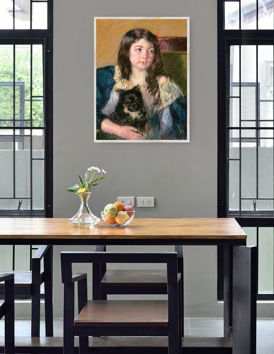 Cuadro decorativo Françoise, Sosteniendo Un Perrito, Mirando Hacia La Derecha (1909) técnica mixta Retratos 4